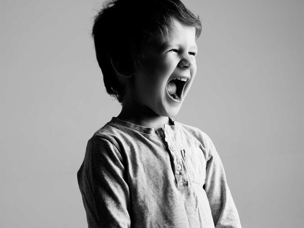 Black and White Portrait of boy