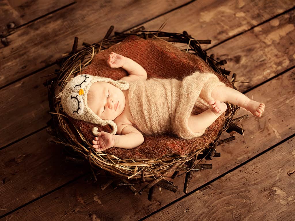 Newborn Baby wearing a cute hat