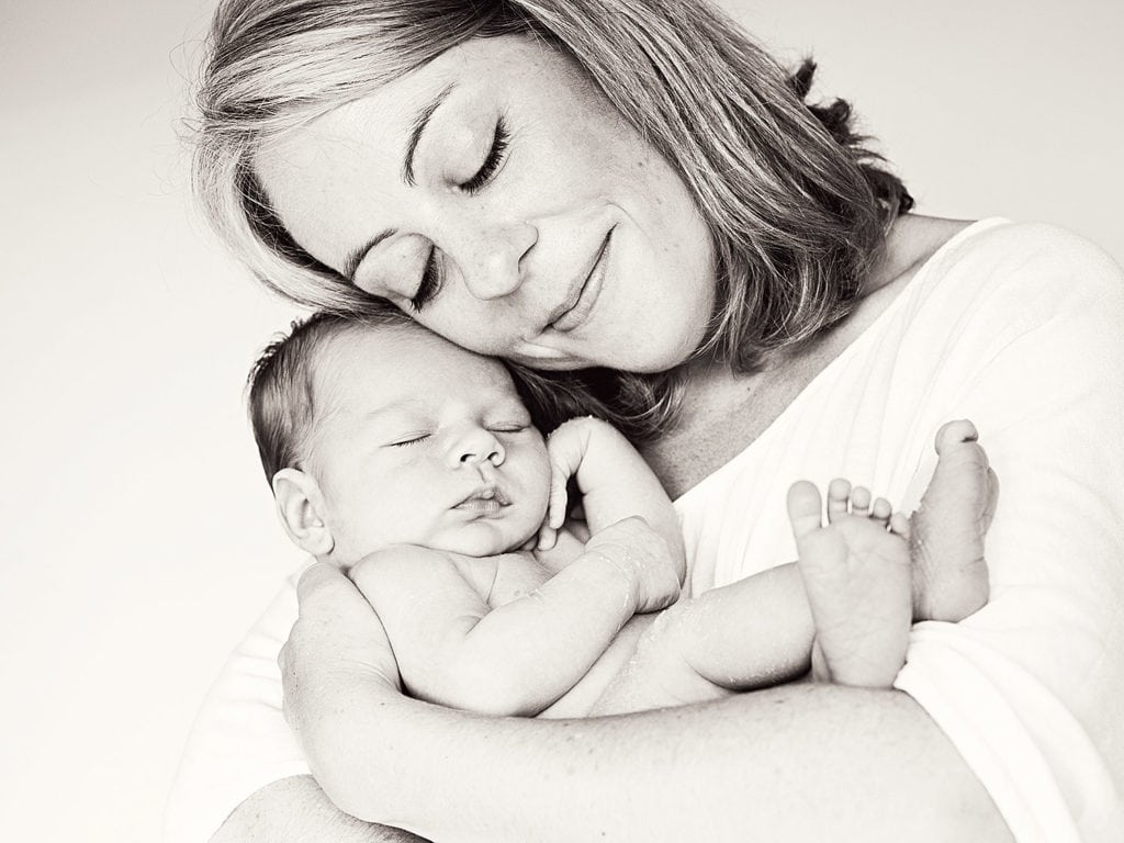 Mother and her newborn baby